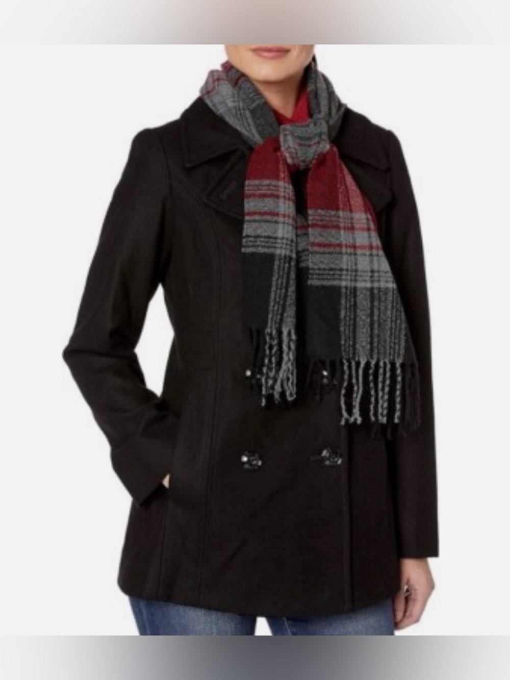 London Fog Black Wool-Blend Coat